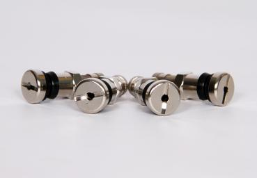 Metallventil Ventilloch 8,3 mm - Länge 35 mm  Messing vernickelt